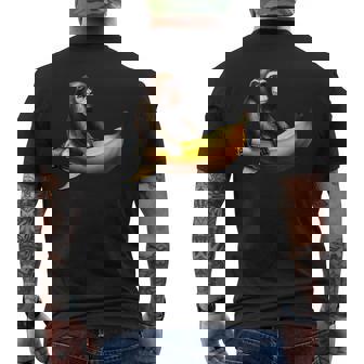 バナナロケットの宇宙飛行士猿 メンズTシャツ バックプリント - Kawaiitshirt