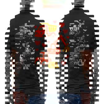 バレンタインデー 建設トラック 面白い 67 男の子 幼児 メンズTシャツ バックプリント - Kawaiitshirt