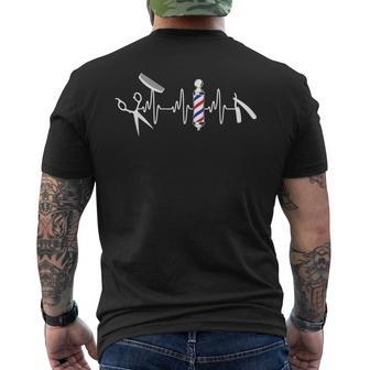 バーバー ポール ハサミ バリカン レトロ バーバー ハートビート メンズTシャツ バックプリント - Kawaiitshirt