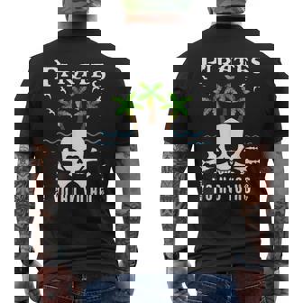 パイレーツ、カリビアン、ヨー・ホー・ヨー・ホ、スカル、テーマパーク、ライド メンズTシャツ バックプリント - Kawaiitshirt