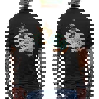 パジャマで寝ているかわいいベルギーのマリノア犬就寝アート 長袖tシャツ メンズTシャツ バックプリント - Kawaiitshirt