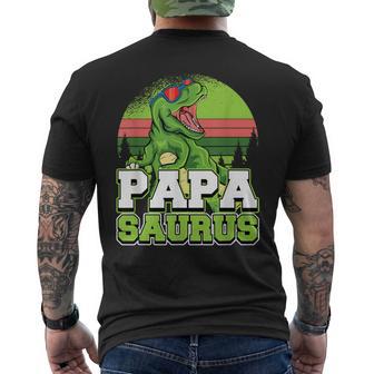 メンズ パパサウルス 恐竜 パパザウルス 父 誕生 誕生日 メンズTシャツ バックプリント - Kawaiitshirt