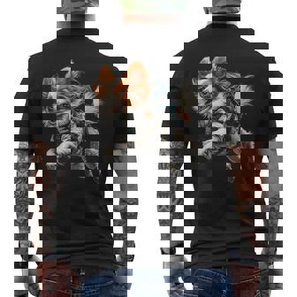 パピヨン 犬 モチーフ ペット イラスト パピヨン メンズTシャツ バックプリント - Kawaiitshirt