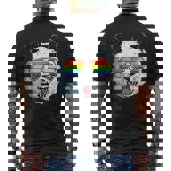 パンダ ゲイプライド Lgbt レインボーフラッグ サングラス Lgbtqギフト メンズTシャツ バックプリント - Kawaiitshirt