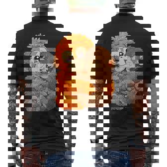 パンチくんとぬいぐるみ パンチザモンキー ニホンザル メンズTシャツ バックプリント - Kawaiitshirt