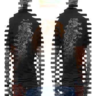 ヒョウチーター 虎 ヒョウの顔 ライオン 猫 メンズTシャツ バックプリント - Kawaiitshirt