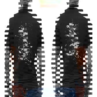 ヒョウモントカゲモドキ グランジ パンク スプラッター メンズTシャツ バックプリント - Kawaiitshirt