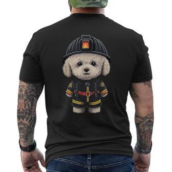 ビション・フリーゼ 消防士の消防士 ビション・フリーゼ メンズTシャツ バックプリント - Kawaiitshirt