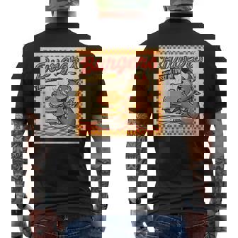 ビンテージ Burgers Biggest In Town ベア ハンバーガー ショップ メンズTシャツ バックプリント - Kawaiitshirt