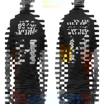 ビールシベリアン・ハスキー犬 メンズTシャツ バックプリント - Kawaiitshirt