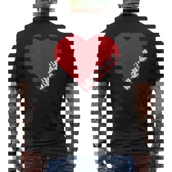 ピアノ ハート ピアノ 楽譜 ピアノスツール 鍵盤羽 メンズTシャツ バックプリント - Kawaiitshirt