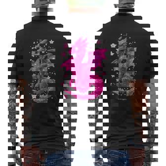 ピンクファンタジー ドラゴンと星 長袖tシャツ メンズTシャツ バックプリント - Kawaiitshirt