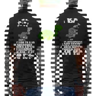 ピーナッツバターで亀よりもゆっくり走る メンズTシャツ バックプリント - Kawaiitshirt