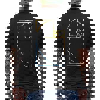 フィボナッチ 黄金比 幾何学 数学 メンズTシャツ バックプリント - Kawaiitshirt