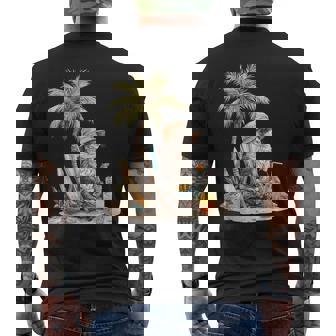 フェレット 果物 スキムボード ビーチツリー 動物 モチーフ フェレット メンズTシャツ バックプリント - Kawaiitshirt