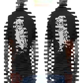 フクロウ愛好家 メンフクロウ かわいい 白い鳥 精神 動物 自然 アート メンズTシャツ バックプリント - Kawaiitshirt