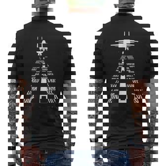 フライング F-15 イーグルパイロットランディング発音アルファベットランウェイ F15 メンズTシャツ バックプリント - Kawaiitshirt