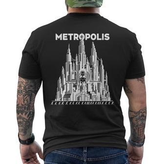 フリッツ・ラングのメトロポリス サイレントsfクラシック メンズTシャツ バックプリント - Kawaiitshirt