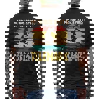 フリーヒールスキー 好きなスポーツはテレマークスキー スキーヤー メンズTシャツ バックプリント - Kawaiitshirt