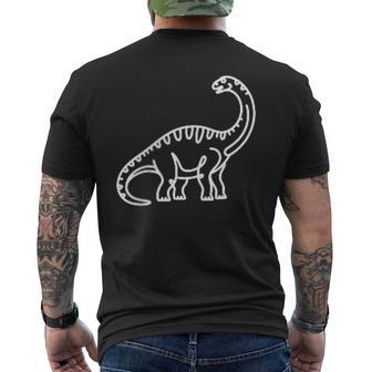 ブラキオサウルス ミニマリスト バッジ パッチライン アート 恐竜 メンズTシャツ バックプリント - Kawaiitshirt