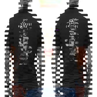 ブラック柴犬 ムエタイ キックボクシングチャンピオン メンズTシャツ バックプリント - Kawaiitshirt