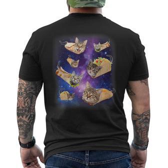 ブリトー猫とタコスキャット 宇宙 ギャラクシー ミーム タコキャット 愚かな メンズTシャツ バックプリント - Kawaiitshirt