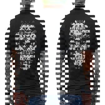 ブルテリア スケルトン ハロウィン コスチューム 怖い メンズTシャツ バックプリント - Kawaiitshirt