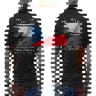 プラハtシャツ 素敵なチェコ共和国の国旗 お土産 メンズTシャツ バックプリント - Kawaiitshirt
