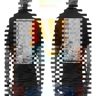 プリン 地球 日本語 浮世絵 和風デザイン 和柄 プリンは世界を救う メンズTシャツ バックプリント - Kawaiitshirt