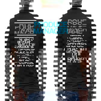 プロデュースマネージャー 食料品店スーパーバイザー メンズTシャツ バックプリント - Kawaiitshirt