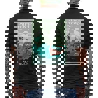 プーケット ロングテール ボート サムイ島 タイ 微笑みの国 バンコク お土産 旅行の贈り物 休暇 ビーチ パッタイ 長袖tシャツ メンズTシャツ バックプリント - Kawaiitshirt