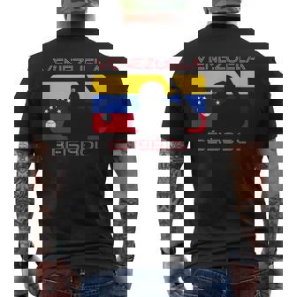 ベネズエラ Beisbol 野球旗 ベネズエラ スポーツファンen メンズTシャツ バックプリント - Kawaiitshirt