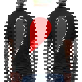 ペア ハート 親子 恋人（Right 右）（ビューティフルライフ）半分 コーデ リンク ルック かわいい メンズTシャツ バックプリント - Kawaiitshirt