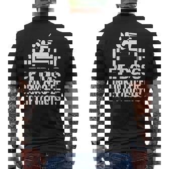 ペット 犬 ドリンク コーヒー リフト ウェイト 面白い ジム ワークアウト メンズTシャツ バックプリント - Kawaiitshirt