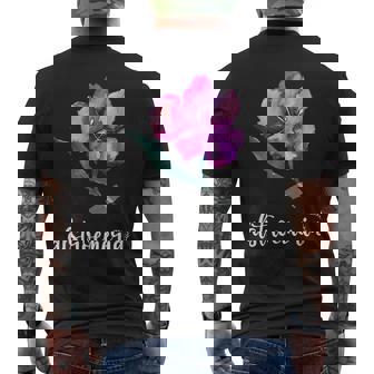 ペルー百合が大好きなアルストロメリアフラワー ピンク 2023 メンズTシャツ バックプリント - Kawaiitshirt