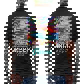 ホノルル ハワイ ハワイアン 波 ビーチ 夏 サーフィン レトロ 長袖tシャツ メンズTシャツ バックプリント - Kawaiitshirt