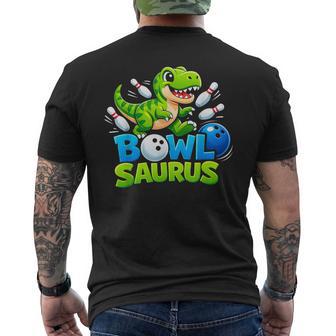 ボウリング 恐竜 Tレックス キュート グラフィック キッズ 幼児 男の子 ボウラー メンズTシャツ バックプリント - Kawaiitshirt