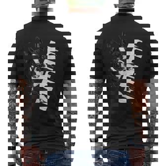 ボストンテリア ピアノ ピアニスト 犬好き メンズTシャツ バックプリント - Kawaiitshirt