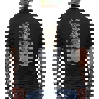 ポケットに入ったノルウェージャンフォレストキャット メンズTシャツ バックプリント - Kawaiitshirt