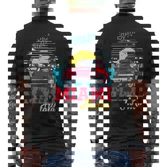 マイアミビーチtシャツ、マイアミ半袖グラフィックデザイン。 メンズTシャツ バックプリント - Kawaiitshirt