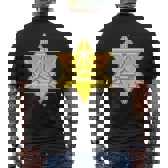 マカバ神聖幾何学ヨガスピリチュアリティ瞑想トレンド メンズTシャツ バックプリント - Kawaiitshirt