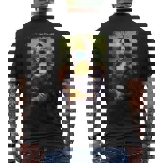 マスク付きモナリザ面白い有名な絵画検疫 メンズTシャツ バックプリント - Kawaiitshirt
