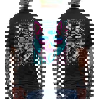 メンズ レディース ミニピン ヴェイパーウェーブ ミニチュア ピンシャー好き メンズTシャツ バックプリント - Kawaiitshirt