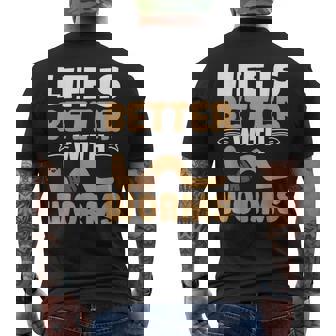 ミミズがいると人生はより良くなる ミミズの養殖 ミミズ ファーマー メンズTシャツ バックプリント - Kawaiitshirt