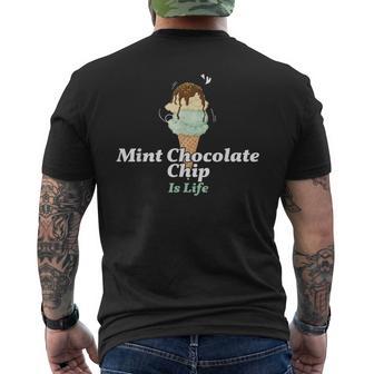 ミント・チョコレート・チップ・アイスクリームは人生だ メンズTシャツ バックプリント - Kawaiitshirt