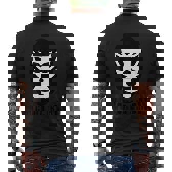 メキシカンルチャドール ルチャリブレ ブラック&ホワイト レスリングマスク メンズTシャツ バックプリント - Kawaiitshirt