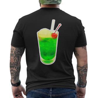 メロンソーダ／クリームソーダ（スイーツ ポップ）夏【サマータイム】昭和レトロ 80S かわいい デザイン メンズTシャツ バックプリント - Kawaiitshirt