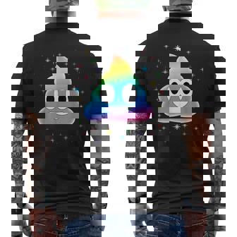 ユニコーンのうんち メンズTシャツ バックプリント - Kawaiitshirt