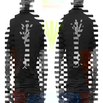 ユーモアリークミニマリスト野菜シンプルなネギ メンズTシャツ バックプリント - Kawaiitshirt