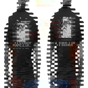 ラグドールキャット I Do What I Want Retro Usa おもしろ猫 メンズTシャツ バックプリント - Kawaiitshirt